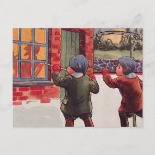 Young Killers  (Vintage Halloween Card) Postcard