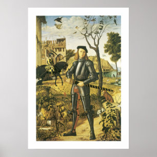 Young Knight in a Landscape Poster