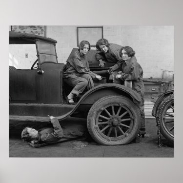 Young Lady Auto Mechanics, 1927 Posters