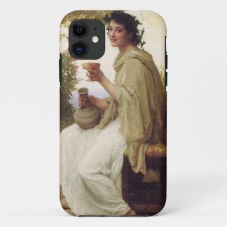 Young lady drinking wine iPhone 11 case