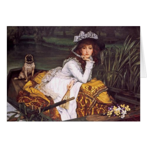 Young Lady  Her Pet Pug in a Boat by James Tissot