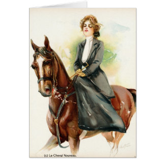 Young Lady Riding Sidesaddle Cards