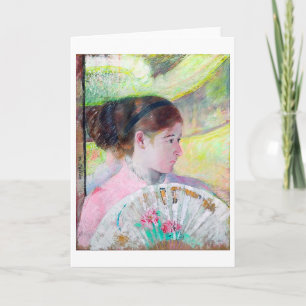 Young Lady with a Japanese Fan, Mary Cassatt Card