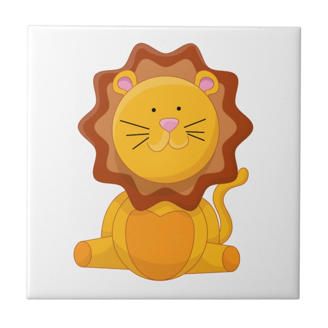Young Lion Cartoon Character Tile (Front)