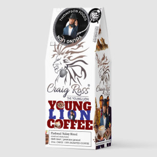 YOUNG LION Coffee, 12oz Bag, Dark Roast, Flath Roasted Coffee