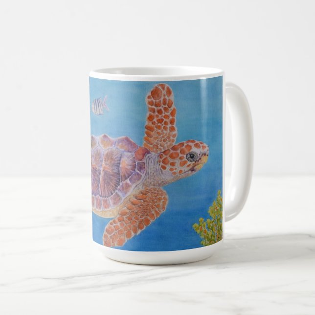 Young Loggerhead Sea Turtle Coffee Mug (Front Right)