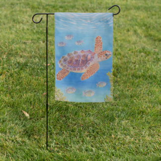 Young Loggerhead Sea Turtle Garden Flag