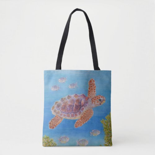 Young Loggerhead Sea Turtle Tote Bag