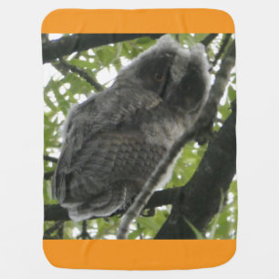Young Long-eared Owl Baby Blanket