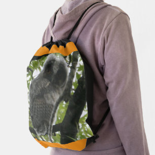 Young Long-eared Owl Drawstring Backpack