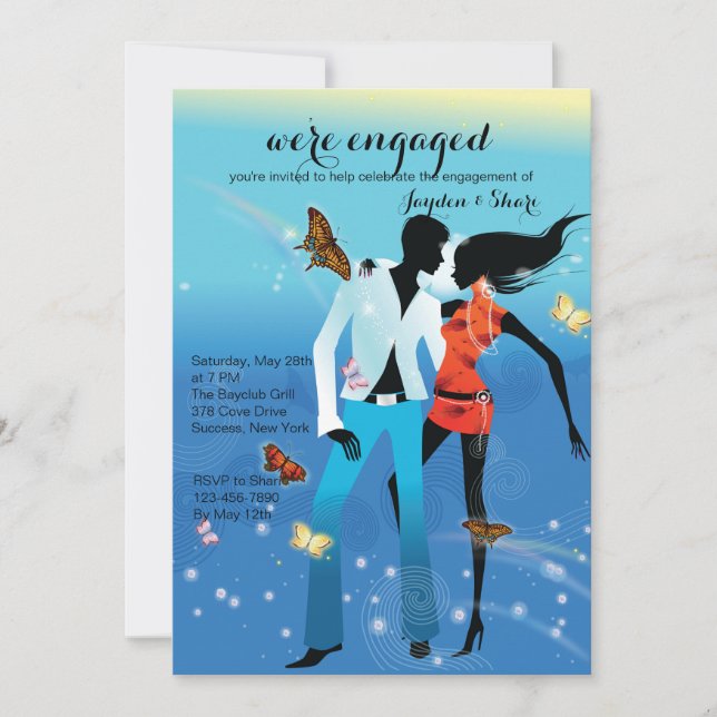 Young Love Engagement Party Invitation (Front)