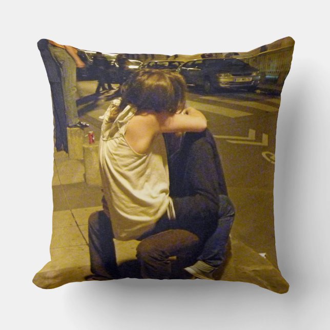 Young Love, Paris Throw Pillow (Front)