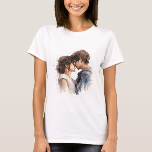 Young Lovers Kissing T_Shirt