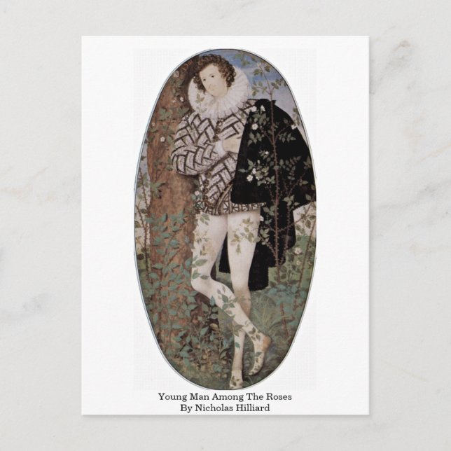 Young Man Among The Roses By Nicholas Hilliard Postcard (Front)