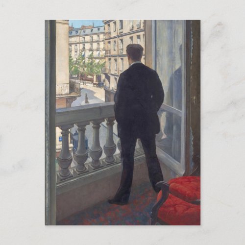 Young Man at His Window by Gustave Caillebotte Holiday Postcard