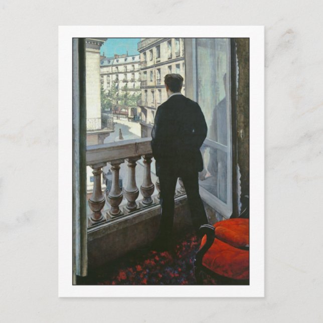 Young Man at Window by Gustave Caillebotte Postcard (Front)