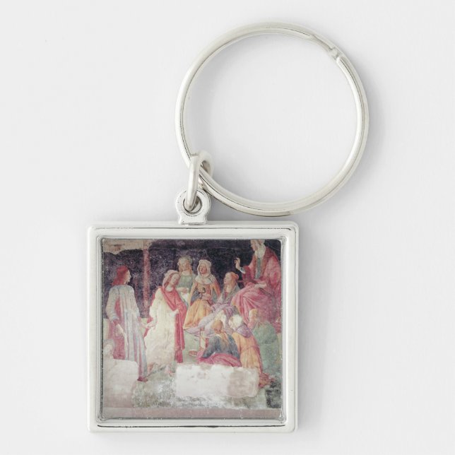 Young Man Greeted by Seven Liberal Arts Keychain (Front)