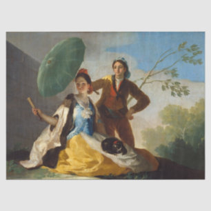 Young Man Holding a Parasol for a Spanish Lady Tissue Paper