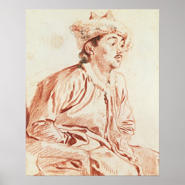 Young Man in Oriental Costume (drawing) Poster (Front)