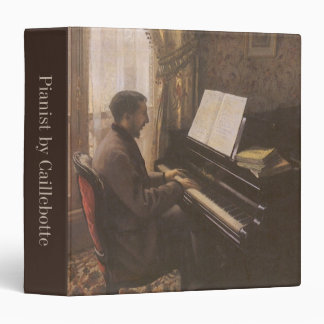 Young Man Playing the Piano by Gustave Caillebotte 3 Ring Binder