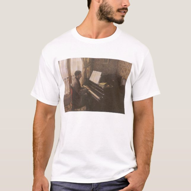 Young Man Playing the Piano by Gustave Caillebotte T-Shirt (Front)