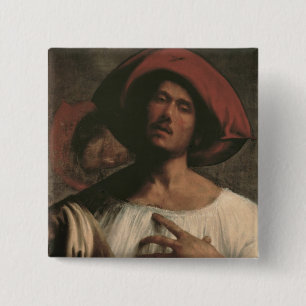 Young Man Singing Button