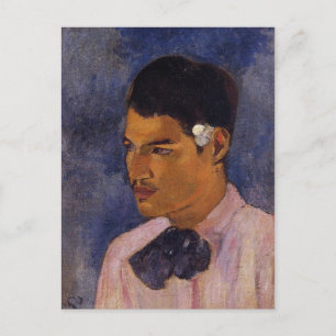 'Young Man With a Flower' - Paul Gauguin Postcard