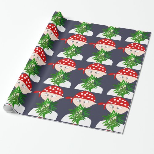 Young Man with Weed Bouquet Personalized Wrapping Paper