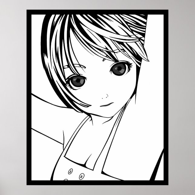 Young Manga Schoolgirl Pinup Art of Children Poster (Front)