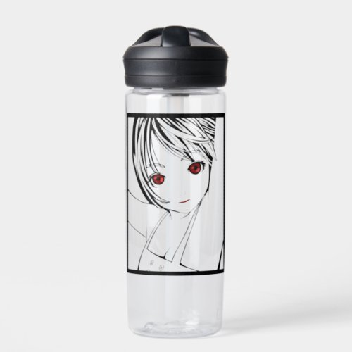Young Manga Schoolgirl Pinup Art of Children Silve Water Bottle