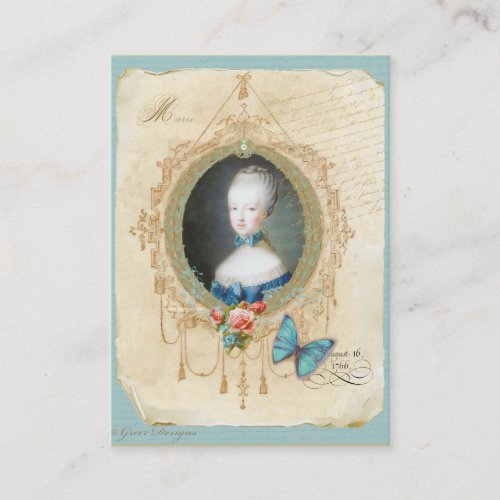 Young Marie Antoinette Business Cards
