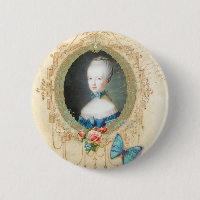 Young Marie Antoinette Ornate Button Pin