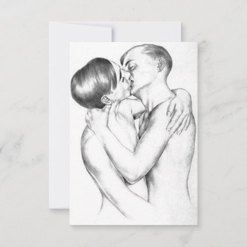 Young Men in Love Vintage Gay Art Card