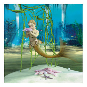 Young Mermaid Underwater Fantasy for Kids Acrylic Print