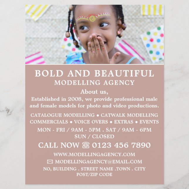 Young Model, Modelling Agency, Model Agent Flyer (Front)
