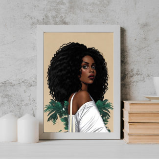Young Modern Black Afro Girl illustrate