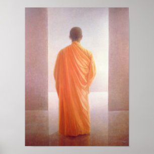 Young Monk back view Vietnam Poster