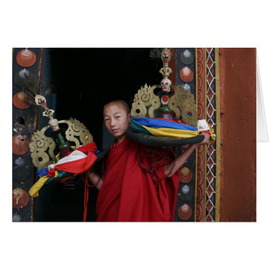 Young Monk with Black Hats Cards (Front Horizontal)