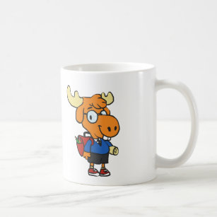 Young Moose with a backpack   choose back color Coffee Mug