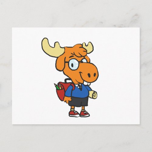 Young Moose with a backpack  choose back color Postcard
