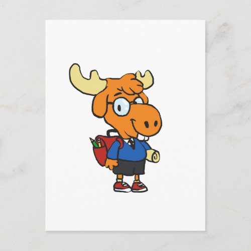 Young Moose with a backpack  choose back color Postcard