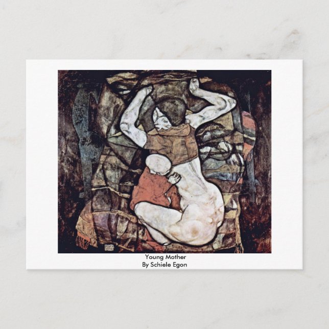Young Mother By Schiele Egon Postcard (Front)