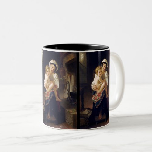 Young Mother Gazing At Her Child Two_Tone Coffee Mug