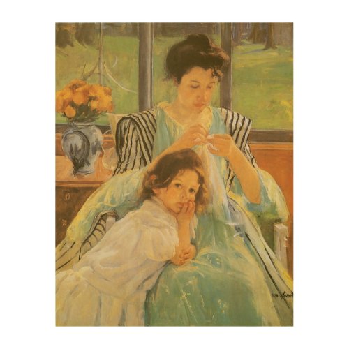 Young Mother Sewing by Mary Cassatt Vintage Art