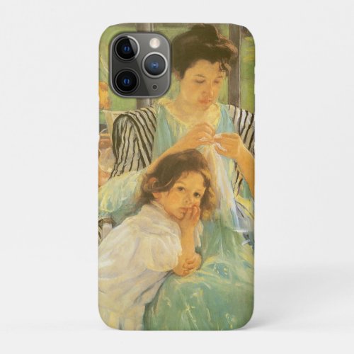 Young Mother Sewing by Mary Cassatt Vintage Art iPhone 11 Pro Case