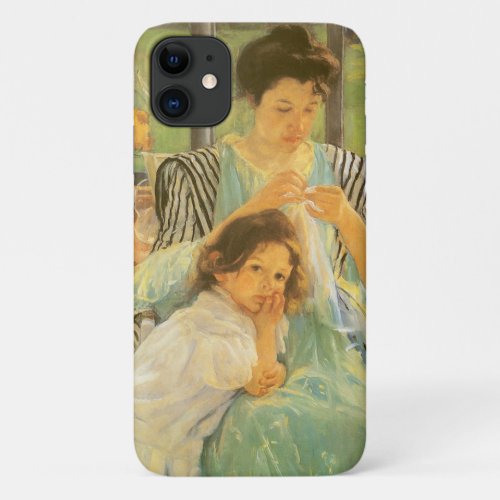 Young Mother Sewing by Mary Cassatt Vintage Art iPhone 11 Case