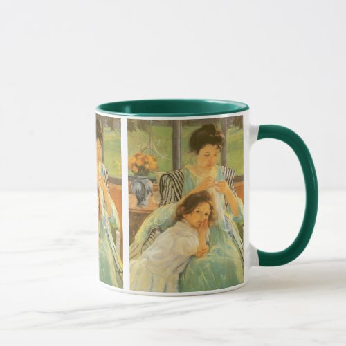 Young Mother Sewing by Mary Cassatt Vintage Art Mug