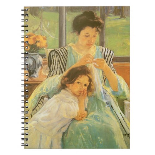 Young Mother Sewing by Mary Cassatt Vintage Art Notebook