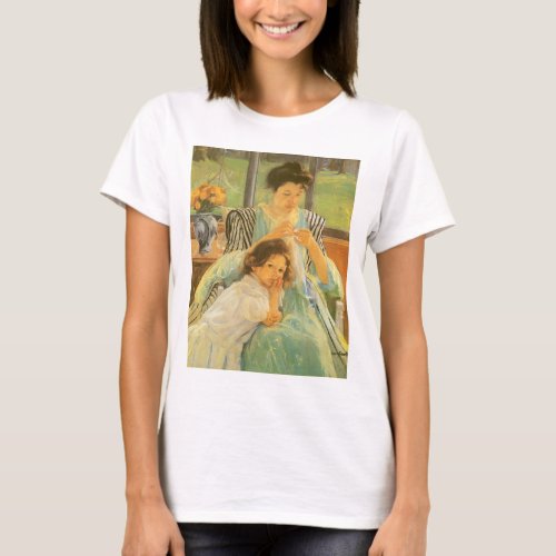Young Mother Sewing by Mary Cassatt Vintage Art T_Shirt