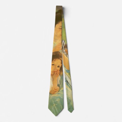 Young Mother Sewing by Mary Cassatt Vintage Art Tie